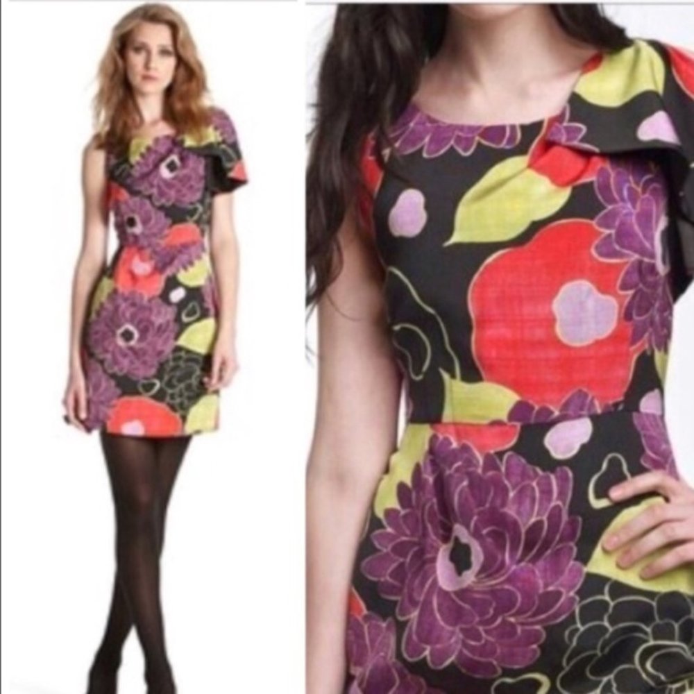 Anthro Leifsdottir Winter Peony Silk Floral dress